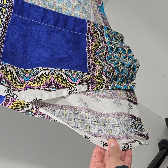 {Chicos} Open Cardigan in Patchwork 100% Linen - Size XS - Picture 6 of 15